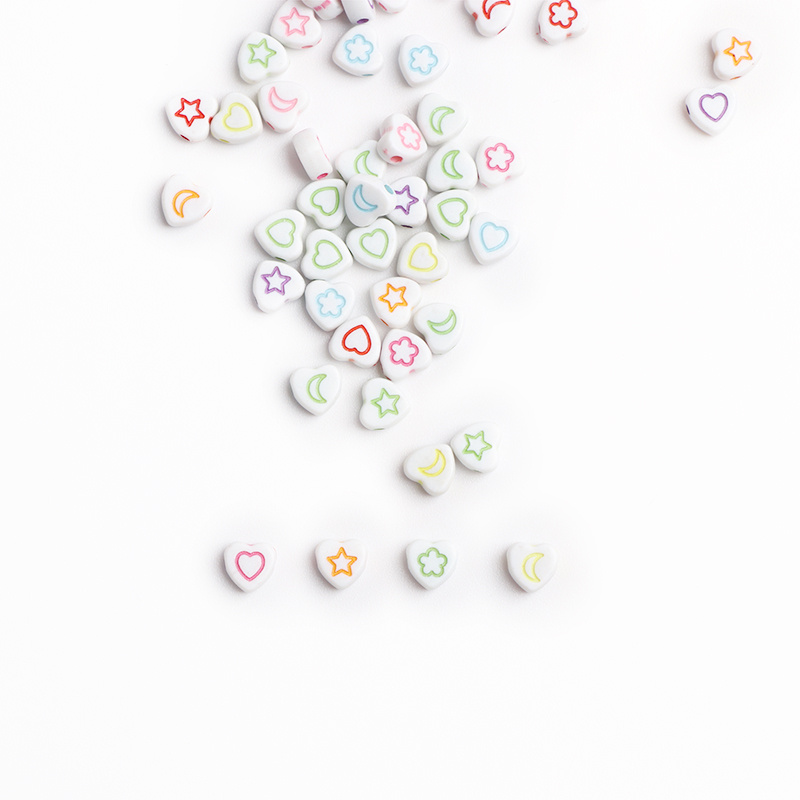 100pcs Heart Acrylic DIY Accessories